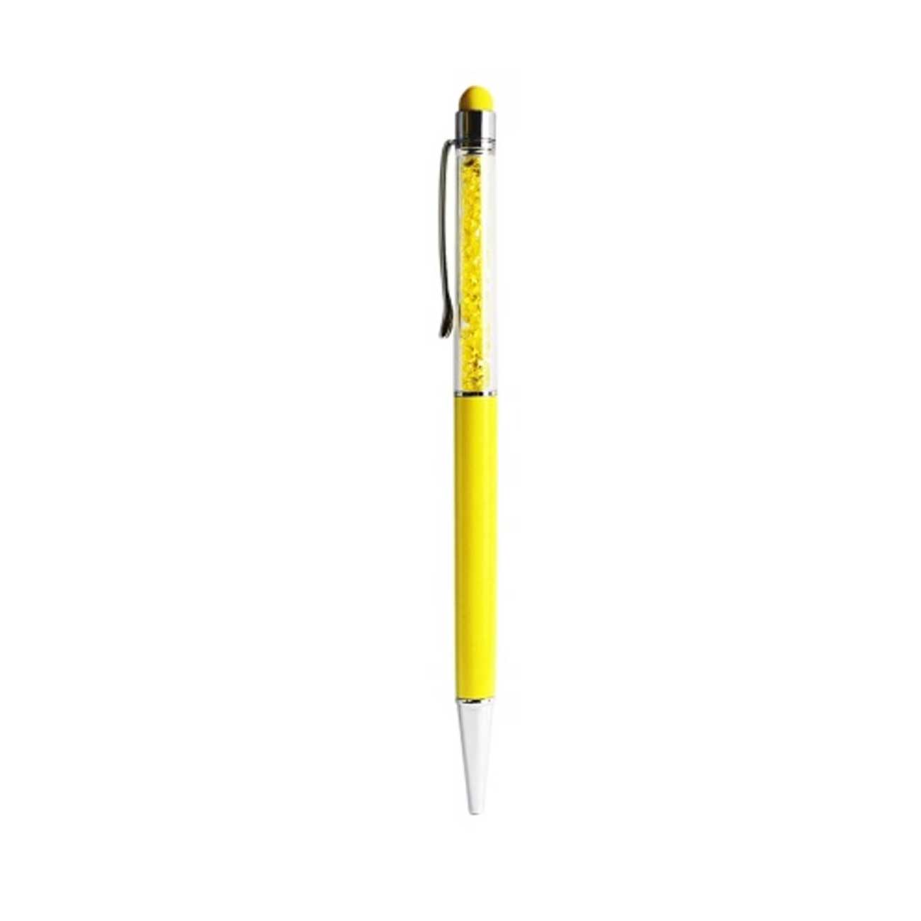REIKO CRYSTAL STYLUS TOUCH SCREEN WITH INK PEN IN YELLOW